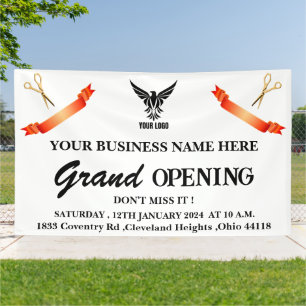 Lona Gran apertura de la tienda de logotipos comerciale