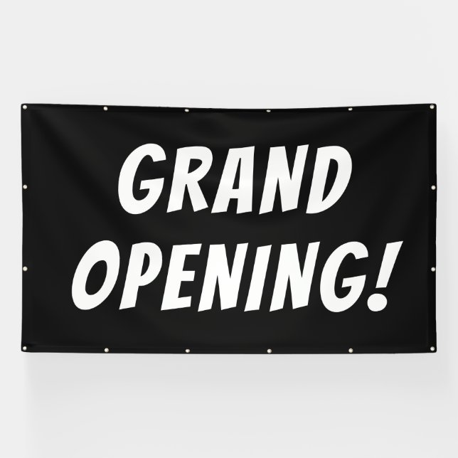 Lona ¡Gran apertura negra! Banner (Horizontal)