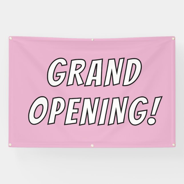Lona ¡Gran Apertura Rosa! Banner (Horizontal)