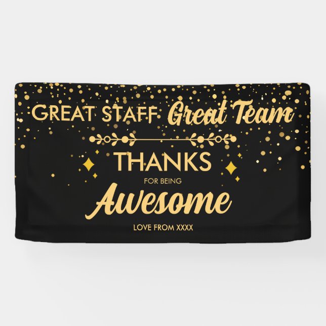 Lona Gran Equipo Gran Personal Gracias Letrero | Emplea (Horizontal)