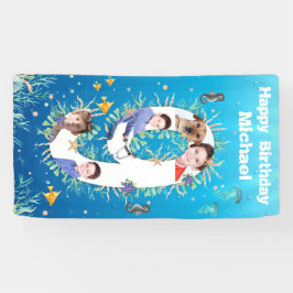 Lona Gran Noveno Cumpleaños Bajo El Collage de fotos De