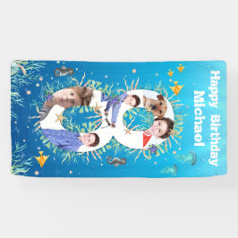 Lona Gran octavo cumpleaños bajo el Collage de fotos de