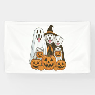 Lona Gran Perro Pirineo Bruja Fantasma Halloween Combin