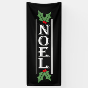 Lona Gran tipografía de NOEL sobre Navidades negros