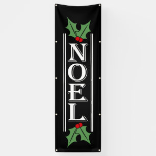 Lona Gran tipografía de NOEL sobre Navidades negros