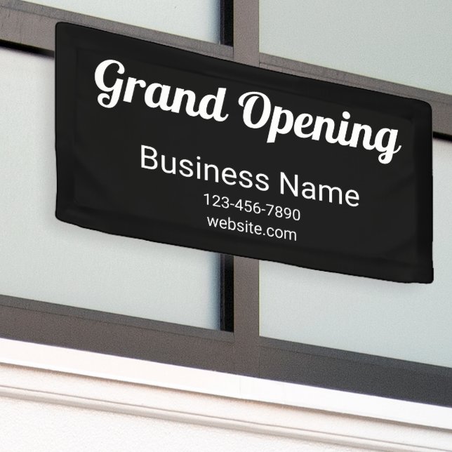 Lona Grand Opening Script Business Name Teléfono No. Ne (Edificio exterior)