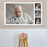Lona Grandpa Customized Photo Collage<br><div class="desc">This modern Grandpa,  photo collage birthday banner is the perfect decor for your grandpa or grandmas birthday celebration,  featuring 4 of your favorite photographs,  and a modern banner template. All the font styles,  sizes and colors can be changed by clicking on the customize further link after personalizing.</div>