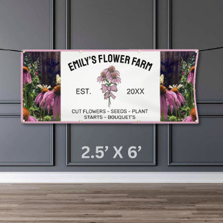 Lona Granja de Flores Rosa y Blanca Moderna con Dos Fot