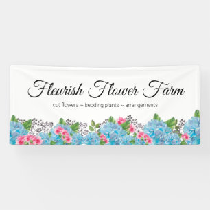 Lona Granja de flores vendiendo flores frescas