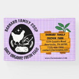 Lona Granja de Pollos de Campo Madera Patrón Púrpura Or