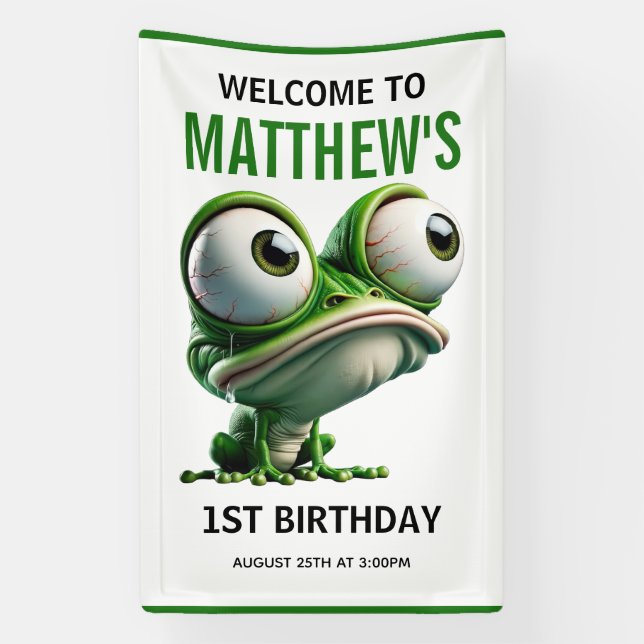 Lona Granja del loco sapo lindo Tema Cumpleaños 1er año (Vertical)