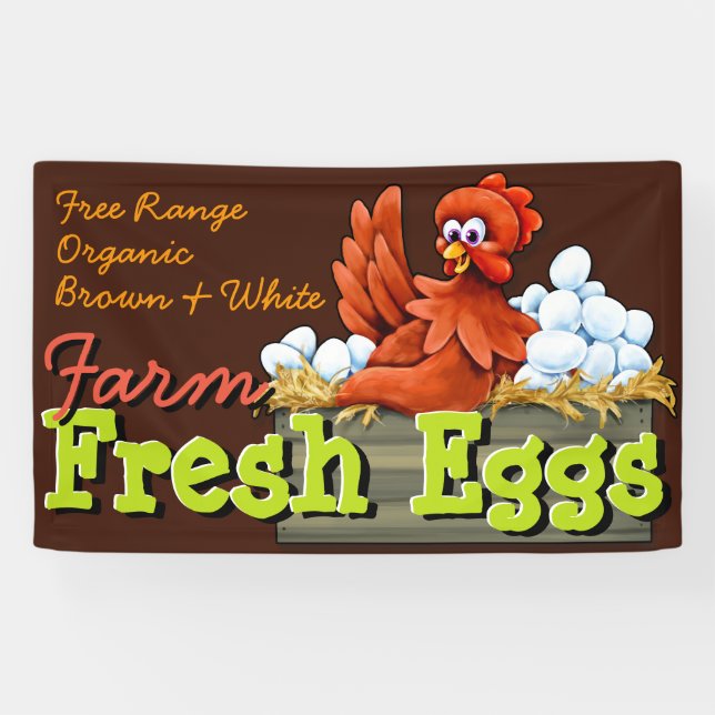 Lona Granja Eggs.Customizable fresco promocional (Horizontal)