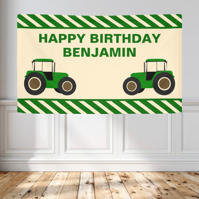 Lona Granja Verde Tractor Cumpleaños de Niños Fiesta (Subido por el creador)
