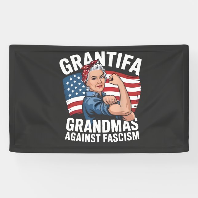 Lona Grantifa Grandma Against Facism No King USA  (Horizontal)