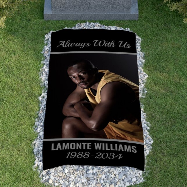 Lona Grave Blanket Siempre Con El Personalizado De Foto (Grave Blanket Always With Us Custom Photo Funeral Banner
)