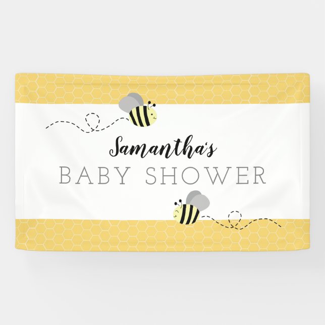 Lona Gray Bumble Bee Baby Shower (Horizontal)