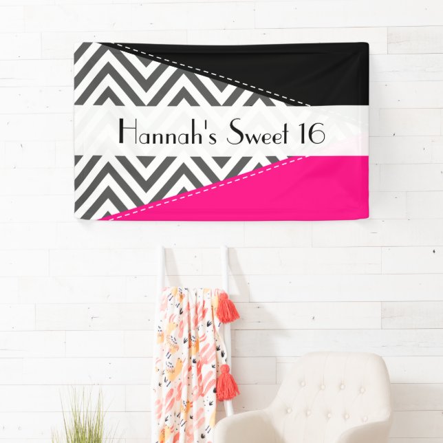 Lona Gray Zigzag, Chevron, Zigzag Pattern, Sweet 16 (In situ)