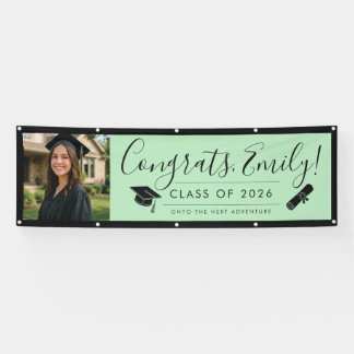 Lona GREEN & BLK 2026 | Graduation Banner with Photo