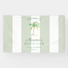 Lona Green Cabana Stripes Palm Beach Club Welcome