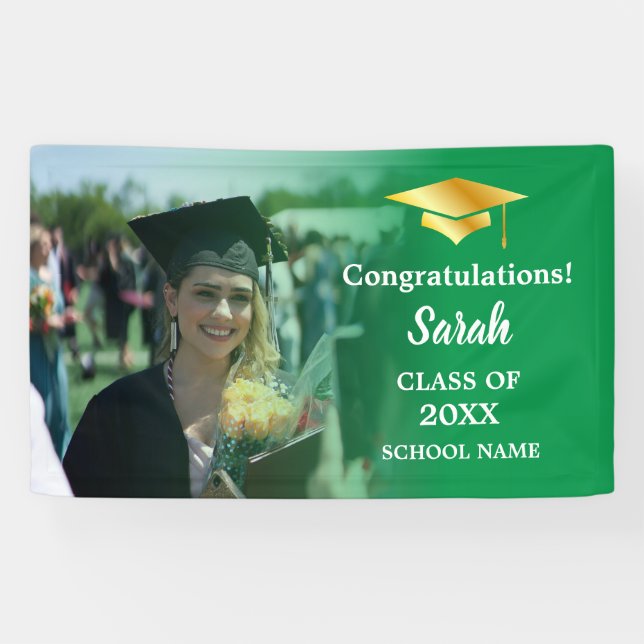Lona Green | Clase De Foto De Personalizado De Graduaci (Horizontal)