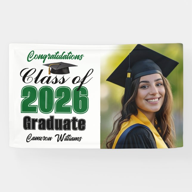 Lona Green Class of 2026 Graduation Party Photo (Horizontal)