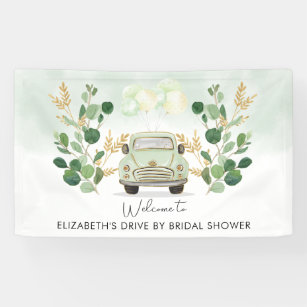 Lona Green Gold Drive By Bridal Shower Bienvenida