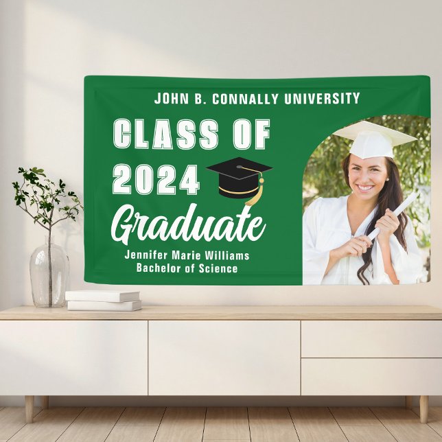 Lona Green Graduate Photo Bold 2025 Partido de Graduaci (Subido por el creador)