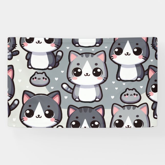 Lona Gris Tuxedo Cats (Horizontal)