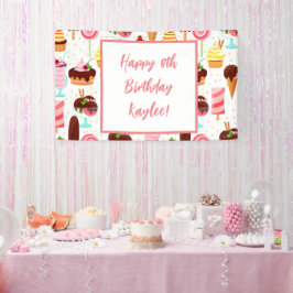 Lona Grita por helado Chicas Dulces Cumpleaños Lindos