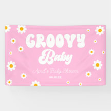 Groovy Baby Daisy Flower Floral Rosa Baby Shower