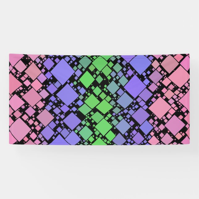 Lona Groovy Boho Retro Mod Geométrico Orgullo Trigénero (Horizontal)