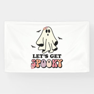 Lona groovy Ghost retro Halloween Cumpleaños