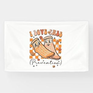 Lona Groovy Retro I Love Fall Prevention Funny