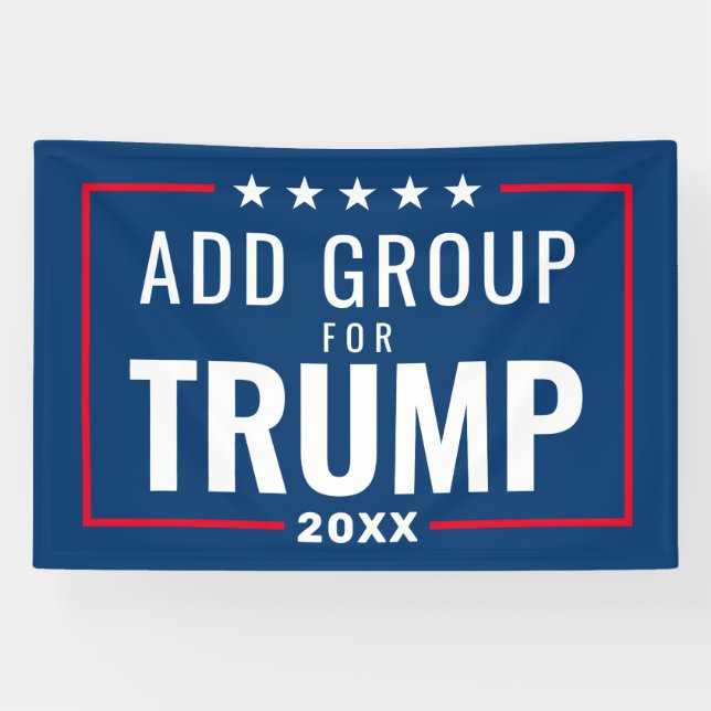Lona Grupo personalizado para Trump 2024 - azul rojo (Horizontal)