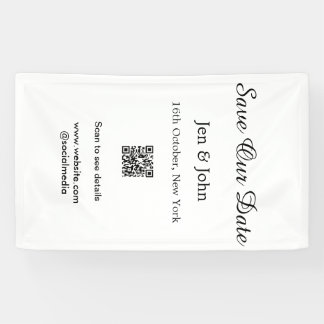 Lona Guarde nuestra fecha Escanee QR para detalles nomb