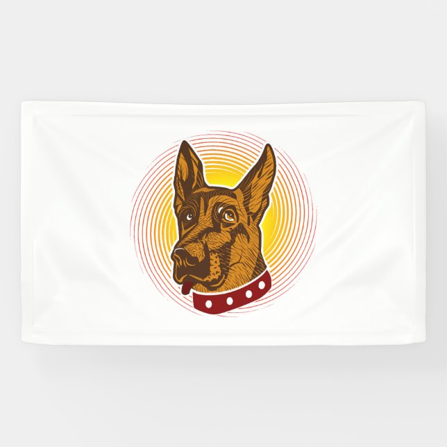 Lona Guardián Perro Belga Malinois Shepherd (Horizontal)