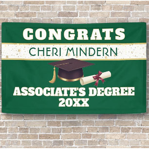 Lona ¡Guau! Banner de graduación de grado asociado
