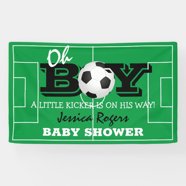 Lona Guay 'Oh Boy' Football Soccer Sport Baby Shower (Horizontal)