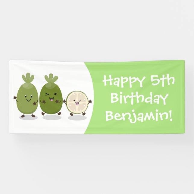 Lona Guayaba feijoa personalizado de piña de cuña ilust (Horizontal)