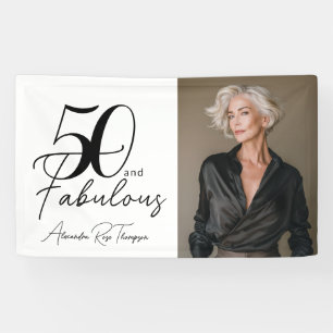 Lona Guión de 50 y fabuloso Cumpleaños con Foto