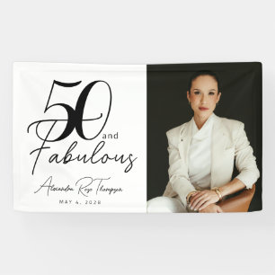 Lona Guión de 50 y fabuloso Foto Cumpleaños 50