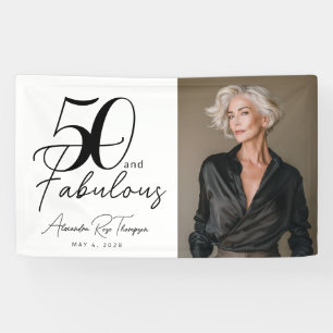 Lona Guión de 50 y fabuloso Foto Cumpleaños 50