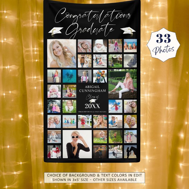Lona Guión de Moda de Collage de fotos de graduación Ne (Subido por el creador)