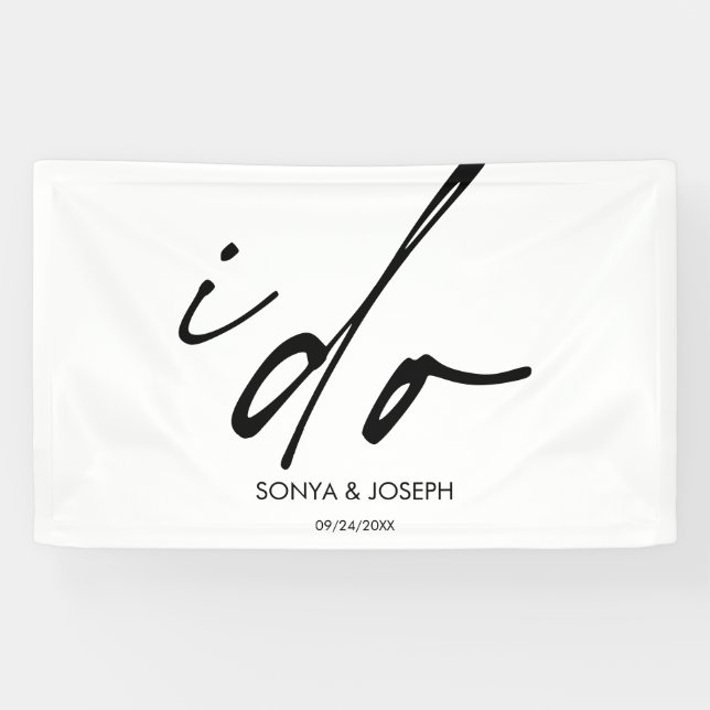 Lona Guión elegante del día de la boda que hago (Horizontal)