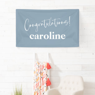 Lona Guión minimalista Cumpleaños personalizado azul po