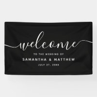 Guión minimalista negro Bienvenidos a la boda