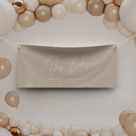 Lona Guión para la ducha de bebé estilo moderno beige e