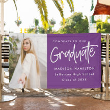 Guión Preppy Morado Foto Graduación