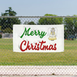 Lona Guión verde rojo Merry Christmas Angel