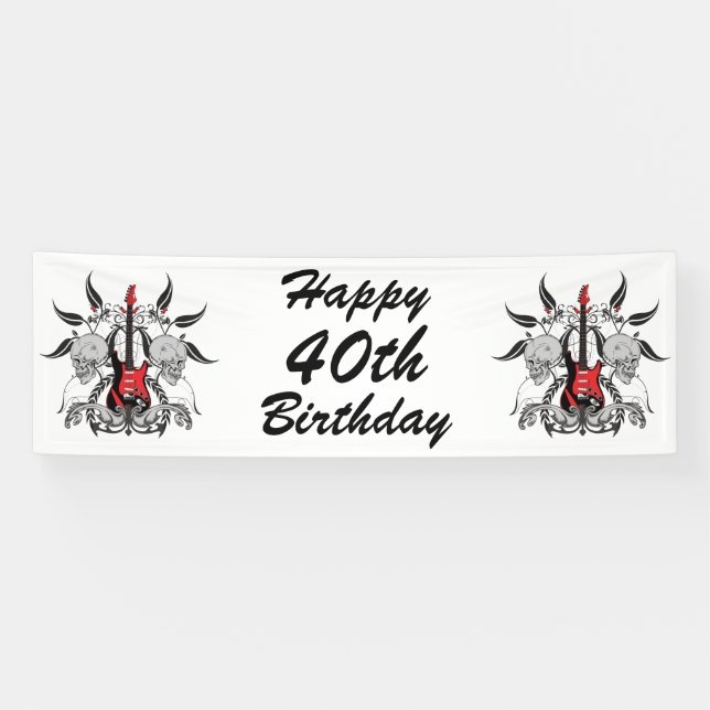 Lona Guitarra y cráneo del Grunge (Horizontal)